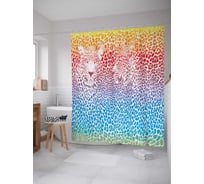 Штора (занавеска) для ванной JoyArty "Леопардовый градиент" из сатена, 180х200 см с крючками, sc_12713