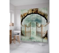 Штора (занавеска) для ванной JoyArty "Божественные ворота" из сатена, 180х200 см с крючками, sc_12897