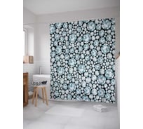 Штора (занавеска) для ванной JoyArty "Изобилие алмазов" из сатена, 180х200 см с крючками, sc_13324