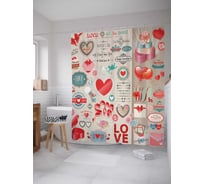 Штора (занавеска) для ванной JoyArty "О любви" из сатена, 180х200 см с крючками, sc_1297