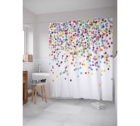 Штора (занавеска) для ванной JoyArty "Звездная радуга" из сатена, 180х200 см с крючками, sc_18410
