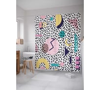 Штора (занавеска) для ванной JoyArty "Космос во сне" из сатена, 180х200 см с крючками, sc_16790