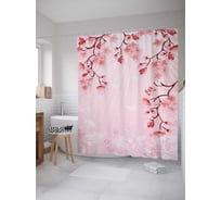 Штора (занавеска) для ванной JoyArty "Райские перемены" из сатена, 180х200 см с крючками, sc_12197