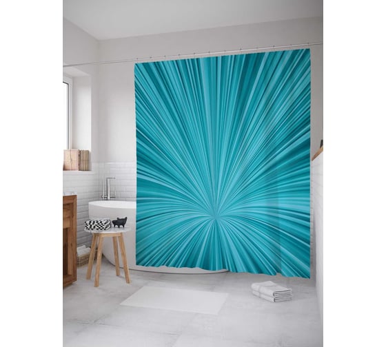 Штора (занавеска) для ванной JoyArty "Иллюзорный тоннель" из сатена, 180х200 см с крючками, sc_13260 1