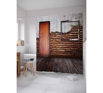 Штора (занавеска) для ванной JoyArty "Уличная комната" из сатена, 180х200 см с крючками, sc_10987