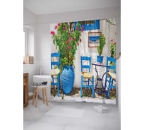 Штора (занавеска) для ванной JoyArty "Тунисский колорит" из сатена, 180х200 см sc_244916