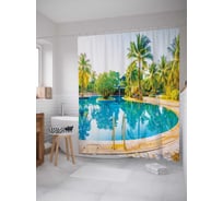 Штора (занавеска) для ванной JoyArty "Фигурный бассейн" из сатена, 180х200 см с крючками, sc_16521