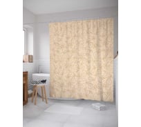 Штора (занавеска) для ванной JoyArty "Завиточное украшение" из сатена, 180х200 см с крючками, sc_13518