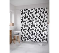 Штора (занавеска) для ванной JoyArty "Классический орнамент" из сатена, 180х200 см с крючками, sc_16900
