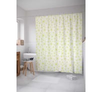 Штора (занавеска) для ванной JoyArty "Солнечные цветы" из сатена, 180х200 см с крючками, sc_12352