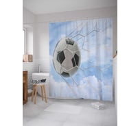 Штора (занавеска) для ванной JoyArty "Быстрый гол" из сатена, 180х200 см с крючками, sc_12414