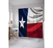 Штора (занавеска) для ванной JoyArty "Техасский мятый флаг" из сатена, 180х200 см с крючками, sc_11182