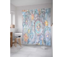 Штора (занавеска) для ванной JoyArty "Цветочные сны" из сатена, 180х200 см с крючками, sc_16941