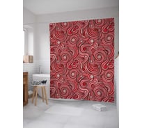 Штора (занавеска) для ванной JoyArty "Гипнотический волны" из сатена, 180х200 см с крючками, sc_12194