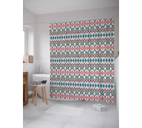 Штора (занавеска) для ванной JoyArty "Старинный орнамент" из сатена, 180х200 см с крючками, sc_14341