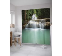 Штора (занавеска) для ванной JoyArty "Загадочный водоем" из сатена, 180х200 см с крючками, sc_10120