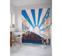 Штора (занавеска) для ванной JoyArty "Гора Фудзи" из сатена, 180х200 см с крючками, sc_12200