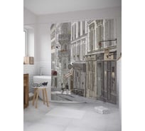 Штора (занавеска) для ванной JoyArty "Уютная улица" из сатена, 180х200 см с крючками, sc_10525