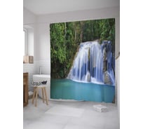 Штора (занавеска) для ванной JoyArty "Волшебный водопад" из сатена, 180х200 см с крючками, sc_10114