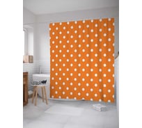 Штора (занавеска) для ванной JoyArty "Волшебный горошек" из сатена, 180х200 см с крючками, sc_13478