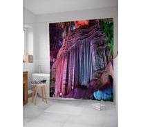 Штора (занавеска) для ванной JoyArty "Сталактитовые узоры" из сатена, 180х200 см с крючками, sc_14742