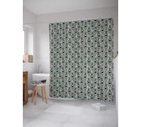 Штора (занавеска) для ванной JoyArty "Павлиний орнамент" из сатена, 180х200 см с крючками, sc_12576