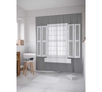 Штора (занавеска) для ванной JoyArty "Европейское окно" из сатена, 180х200 см с крючками, sc_14214