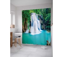 Штора (занавеска) для ванной JoyArty "Лесное блаженство" из сатена, 180х200 см с крючками, sc_14574