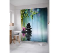 Штора (занавеска) для ванной JoyArty "Успокаивающее отражение" из сатена, 180х200 см с крючками, sc_12509