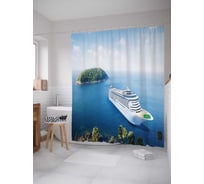 Штора (занавеска) для ванной JoyArty "Элитный лайнер" из сатена, 180х200 см с крючками, sc_12236
