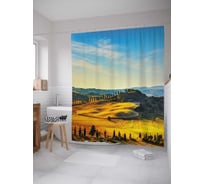 Штора (занавеска) для ванной JoyArty "Путь воспоминаний" из сатена, 180х200 см с крючками, sc_14596