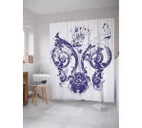 Штора (занавеска) для ванной JoyArty "Абстрактный узор" из сатена, 180х200 см с крючками, sc_14856