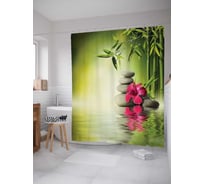 Штора (занавеска) для ванной JoyArty "Территория комфорта" из сатена, 180х200 см с крючками, sc_12510