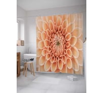 Штора (занавеска) для ванной JoyArty "Нежный цветок" из сатена, 180х200 см с крючками, sc_12425