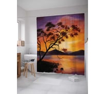 Штора (занавеска) для ванной JoyArty "Думающее дерево" из сатена, 180х200 см с крючками, sc_15136