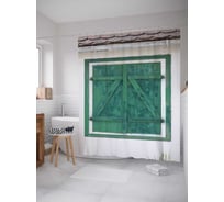 Штора (занавеска) для ванной JoyArty "Безопасные окна" из сатена, 180х200 см с крючками, sc_14202