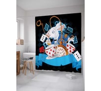 Штора (занавеска) для ванной JoyArty "Кролик паникует" из сатена, 180х200 см с крючками, sc_14088