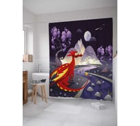 Штора (занавеска) для ванной JoyArty "Драконий уют" из сатена, 180х200 см с крючками, sc_1238