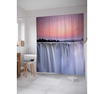 Штора (занавеска) для ванной JoyArty "Бескрайний водопад" из сатена, 180х200 см с крючками, sc_14576