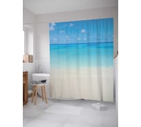 Штора (занавеска) для ванной JoyArty "Море спит" из сатена, 180х200 см с крючками, sc_13966