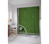 Штора (занавеска) для ванной JoyArty "Угловой удар" из сатена, 180х200 см с крючками, sc_12412