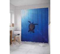 Штора (занавеска) для ванной JoyArty "Черепаха, плывущая к солнцу" из сатена, 180х200 см с крючками, sc_14601