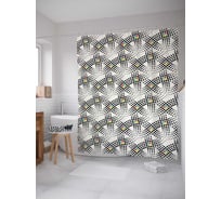 Штора (занавеска) для ванной JoyArty "Плетенная иллюзия" из сатена, 180х200 см с крючками, sc_12452