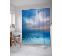 Штора (занавеска) для ванной JoyArty "Погода злится" из сатена, 180х200 см с крючками, sc_16293