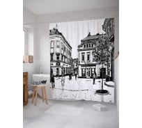 Штора (занавеска) для ванной JoyArty "Городские будни" из сатена, 180х200 см с крючками, sc_18032