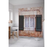 Штора (занавеска) для ванной JoyArty "Загляните в окошко" из сатена, 180х200 см с крючками, sc_14197