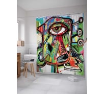 Штора (занавеска) для ванной JoyArty "Искусство абстракции" из сатена, 180х200 см с крючками, sc_12455