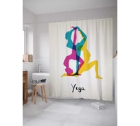 Штора (занавеска) для ванной JoyArty "Иллюзия йоги" из сатена, 180х200 см с крючками, sc_14803