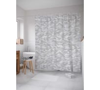 Штора (занавеска) для ванной JoyArty "Густые облака" из сатена, 180х200 см с крючками, sc_21698