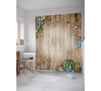 Штора (занавеска) для ванной JoyArty "Креативная рамка" из сатена, 180х200 см с крючками, sc_14154